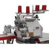 BRUCE BRC-5114TD-M03/333/KS/FR01 Overlock z łożem cylindrycznym, 2-igłowy, 4 nitkowy z górnym transportem, pnewmatychnym obcinaniem łańcuszka, podnosenime stopki oraz pnewmatychnymy rolkami FR01