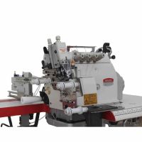 BRUCE BRC-5114TD-M03/333/KS/FR01 Overlock z łożem cylindrycznym, 2-igłowy, 4 nitkowy z górnym transportem, pnewmatychnym obcinaniem łańcuszka, podnosenime stopki oraz pnewmatychnymy rolkami FR01