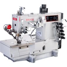 BRUCE P5-UT-01GBx356 Maszyna drabinkowa z łożem płaskim, elektromagnetycznym obcinaniem nici oraz podnoszeniem stopki, LED,  silnik Direct drive. Rozstaw igieł 5.6 mm.
